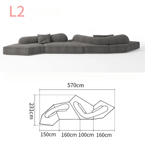 Italian modular fabric sofa