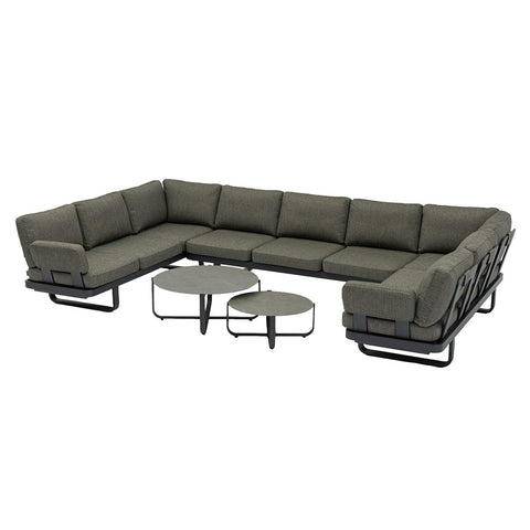 U-Shape Sofa Set with Duo Coffee Tablesgarden