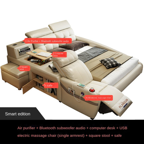 Intelligent electric vibration massage leather bed master multifunctional fun wedding bed