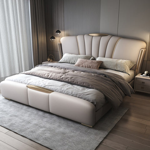 Modern minimalist high-end luxury leather big bed