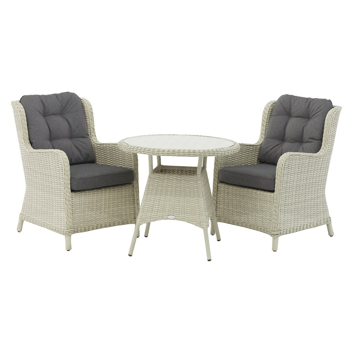 Dove Grey Rattan Round Bistro Setgarden