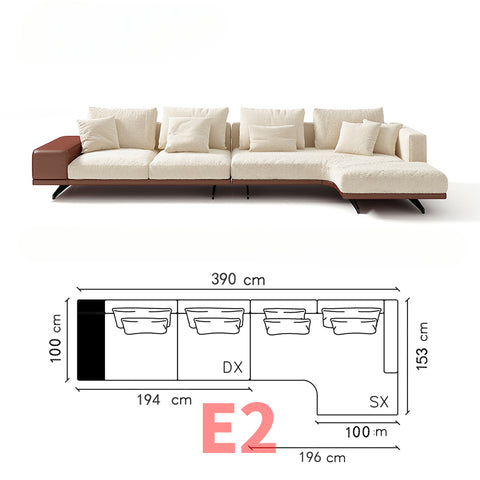 High-end Italian minimalist fabric sofa