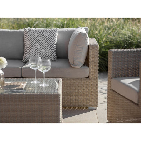 Nutmeg Rattan 2 Seater Sofa with Ice Bucket Coffee Table & 2 Armchairsgarden