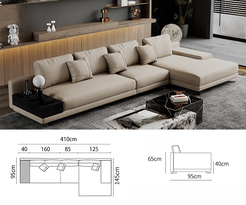 Mondrian Italian minimalist leather sofa