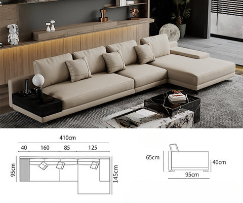 Mondrian Italian minimalist leather sofa