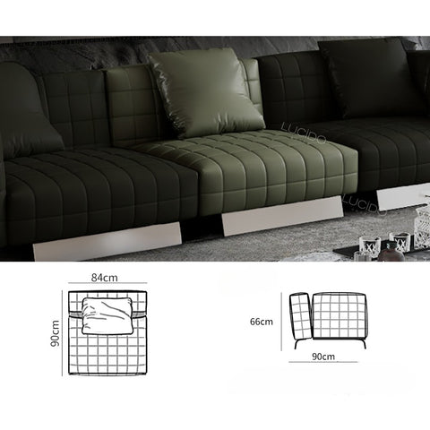 Italian minimalist leather sofa