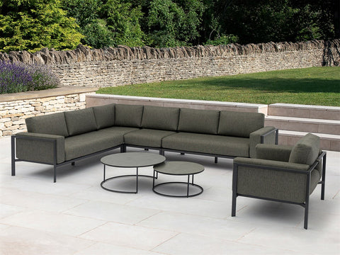 L-Shape Sofa Set with Duo Coffee Tablegarden