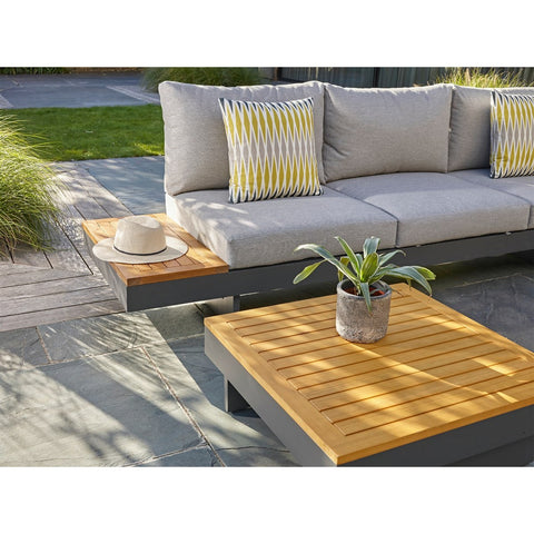 Square Modular Sofa with Square Teak Coffee Tablegarden