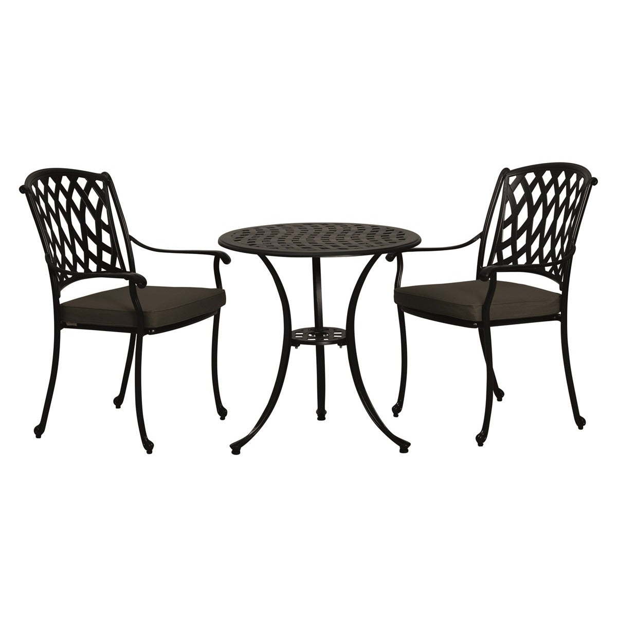 Black Cast Aluminium 2 Seat Bistro Setgarden