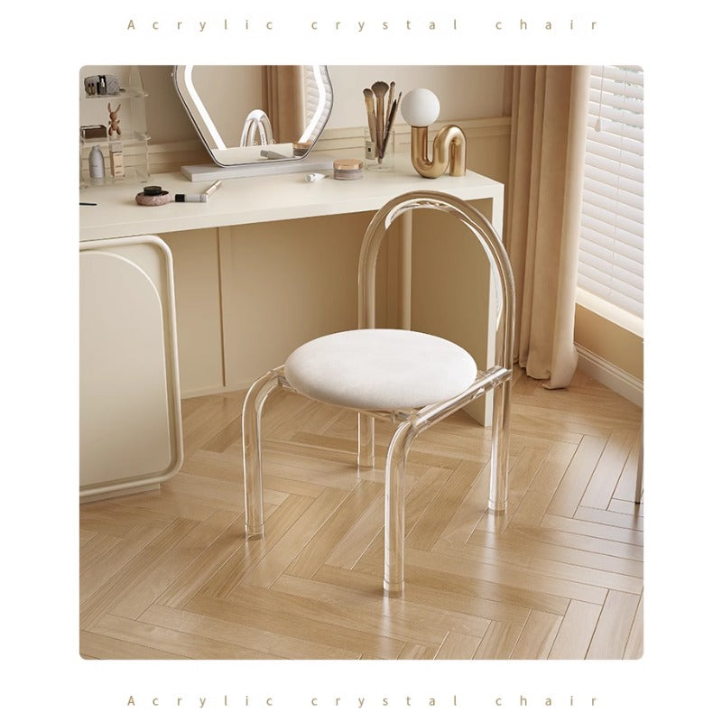 Acrylic transparent crystal modern backrest chair