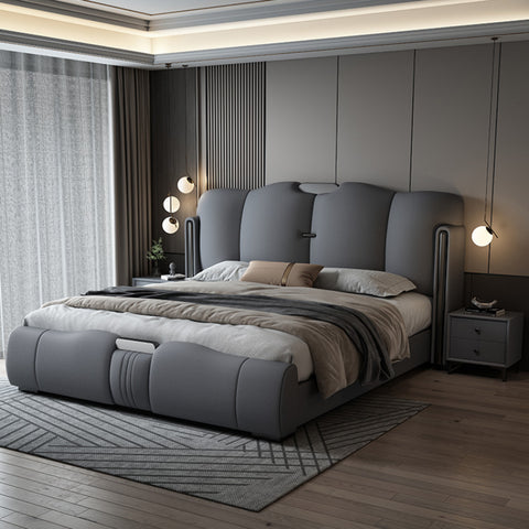 Modern high-end leather storage bed