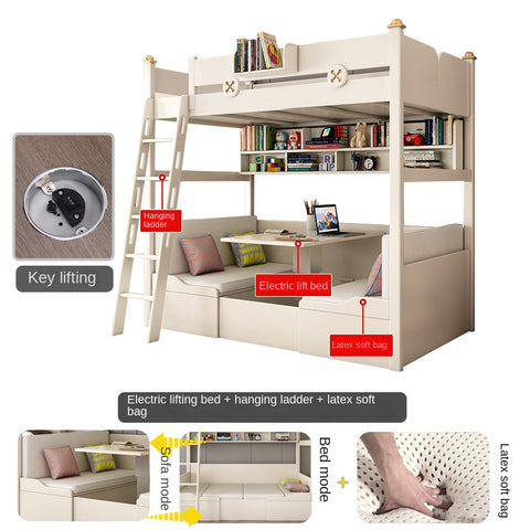 All solid wood simple upper and lower children's beds