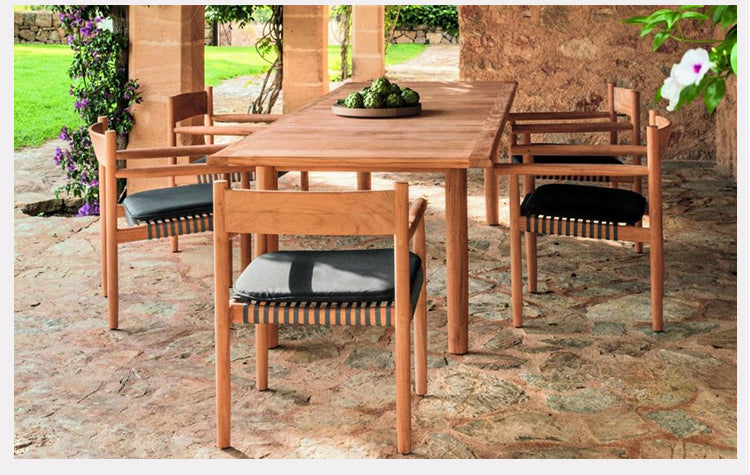 Teak combination table and chair garden