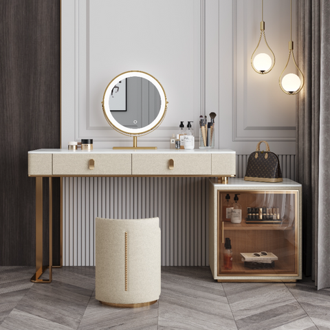 Italian minimalist dressing table rock board integrated cabinet modern simple bedroom high-end cabinet dressing table