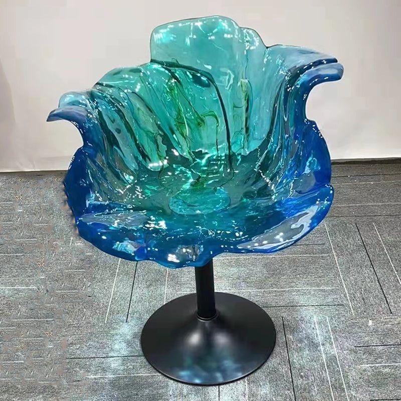 Transparent epoxy resin Internet-famous crystal water drop petal chair armchair seat sculptured ornaments branch leaf stool