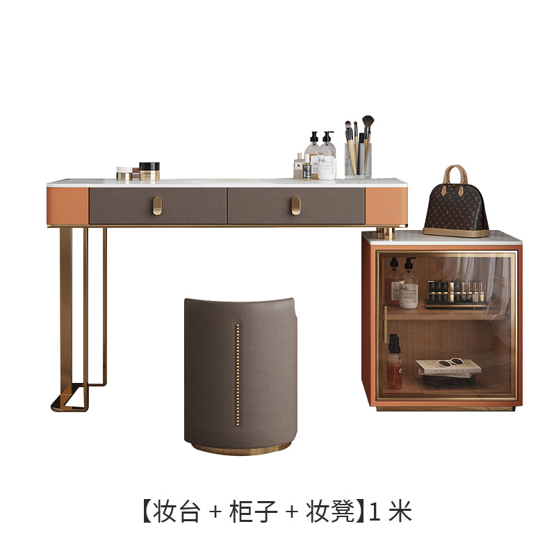 Italian minimalist dressing table rock board integrated cabinet modern simple bedroom high-end cabinet dressing table