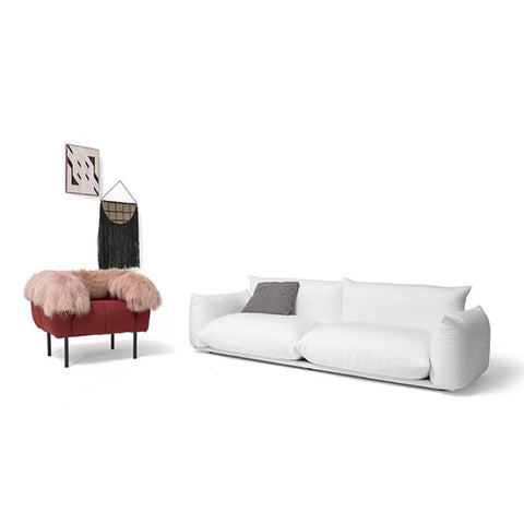 Modern customize living room furniture 2 Seat White velvet sectional sofa couch