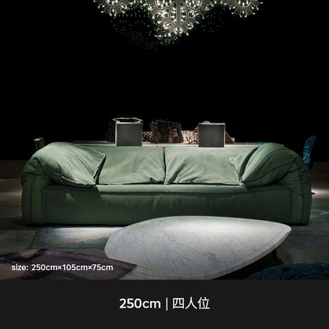 Italian-style light luxury skin frosted technology cloth sofa elephant ear straight row combination