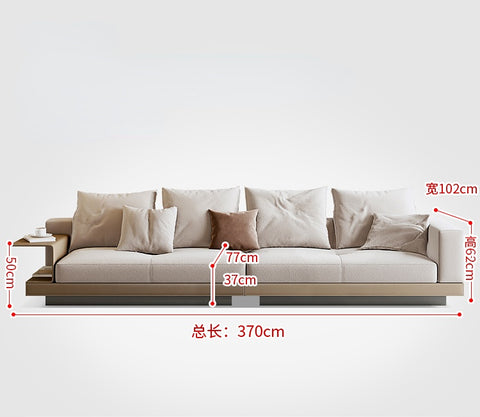 Conery Italian cotton linen sofa minimalist small apartment inline corner living room section sofa