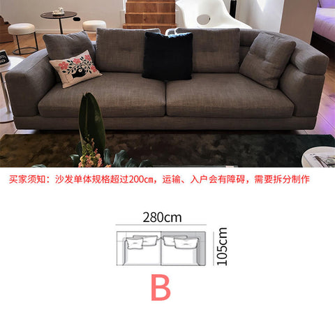 Italian minimalist fabric sofa large family villa living room simple modern special-shaped corner arc light luxury net red