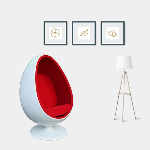 Simple Modern Fashion Living Room Ball Style Swivel Leisure Fiberglass Pod Chair with Stand lounge office chair