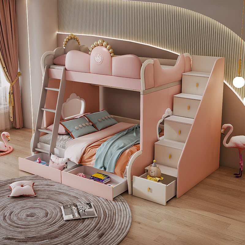 Soft bag Princess Girl up and down bed modern high-low bed combination multifunctional girl solid wood bunk bed