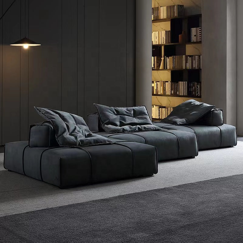 Italian sofa set modern couch living room frosted fabric module sectional sofa