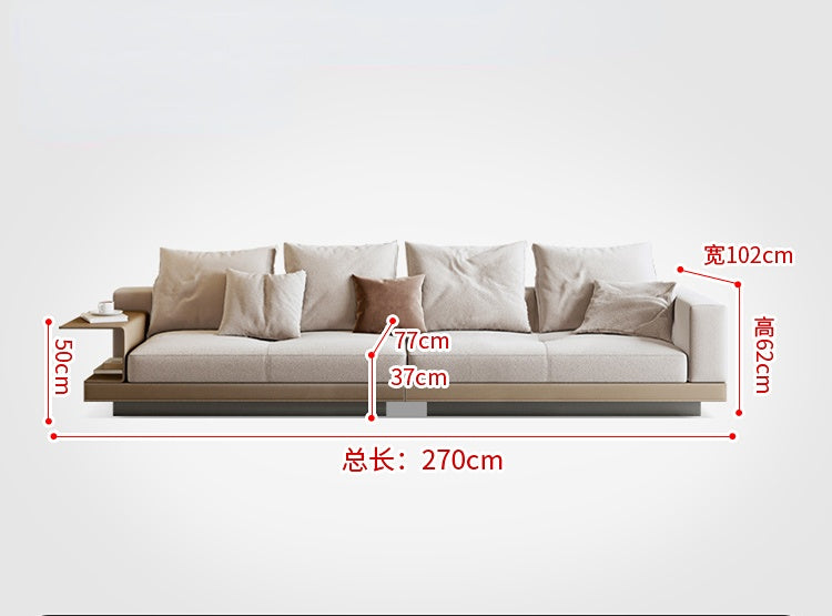 Conery Italian cotton linen sofa minimalist small apartment inline corner living room section sofa