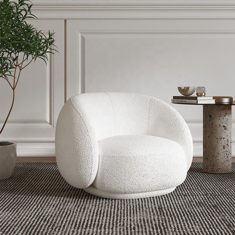 Modern minimalist design floor sofa lamb wool high back armrest single sofa chair living room furniture