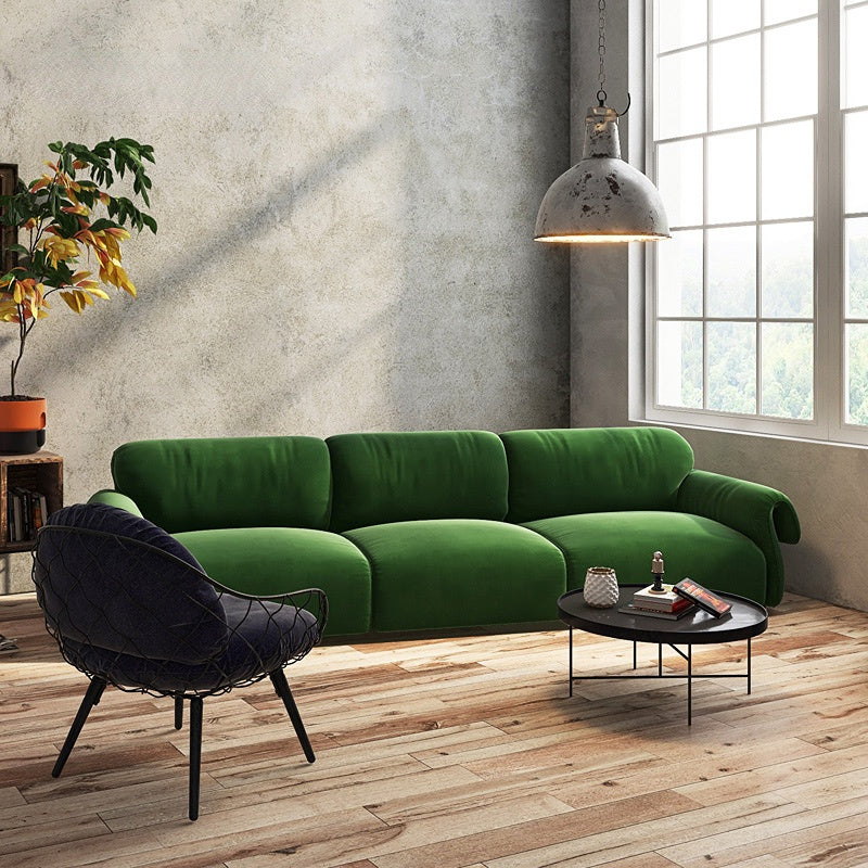 Italian Nordic minimalism velvet fabric sofa three-seat combination