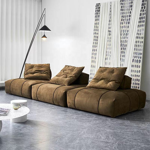 Italian sofa set modern couch living room frosted fabric module sectional sofa