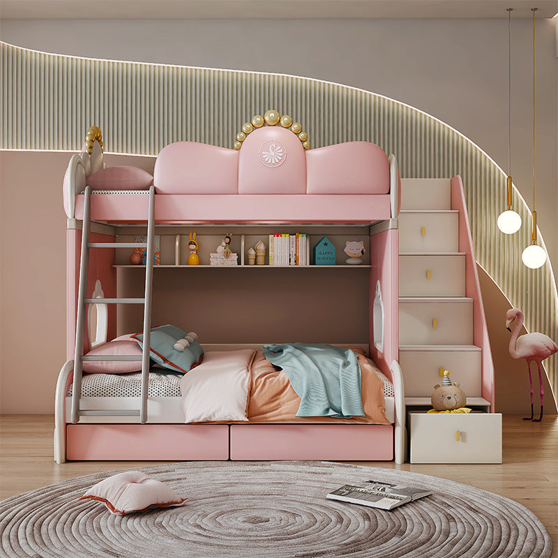 Soft bag Princess Girl up and down bed modern high-low bed combination multifunctional girl solid wood bunk bed