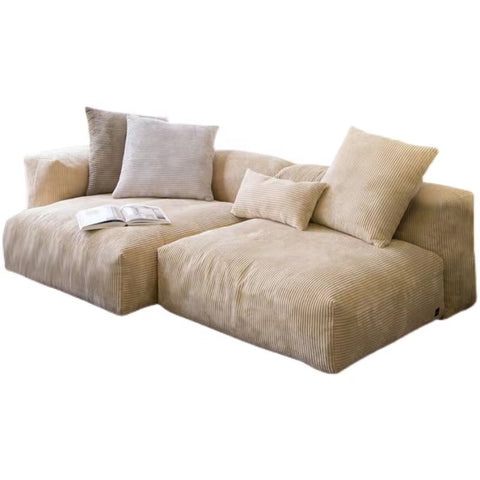 Modern Cosy Modular Sofa Set Corduroy Fabric Feather Sectional Sofa Couch