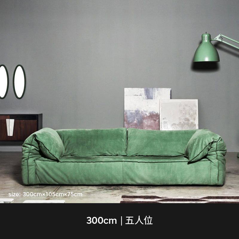 Italian-style light luxury skin frosted technology cloth sofa elephant ear straight row combination