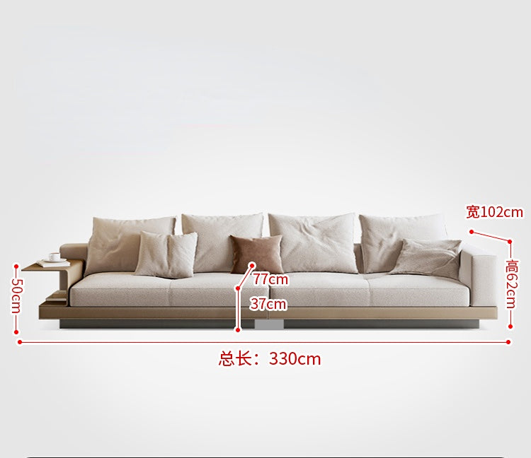 Conery Italian cotton linen sofa minimalist small apartment inline corner living room section sofa