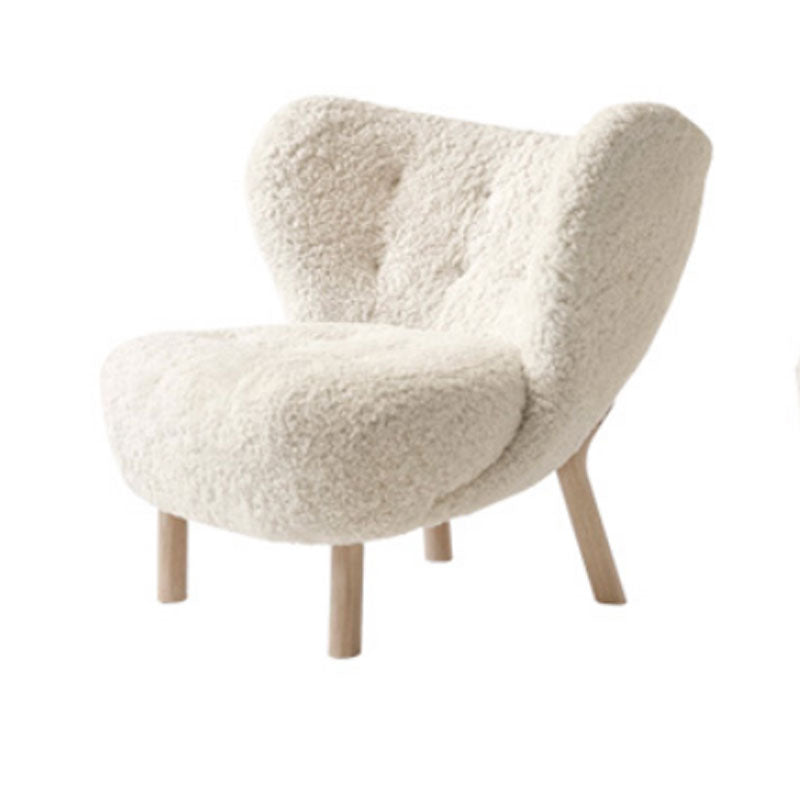 Nordic retro lamb wool leisure chair plush fabric designer single-seat sofa chair lazy bedroom Teddy Shu