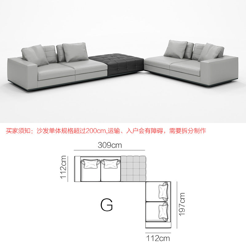 Fabric sofa Italian modern minimalist concubine combination Villa large flat layer light luxury sofa living room