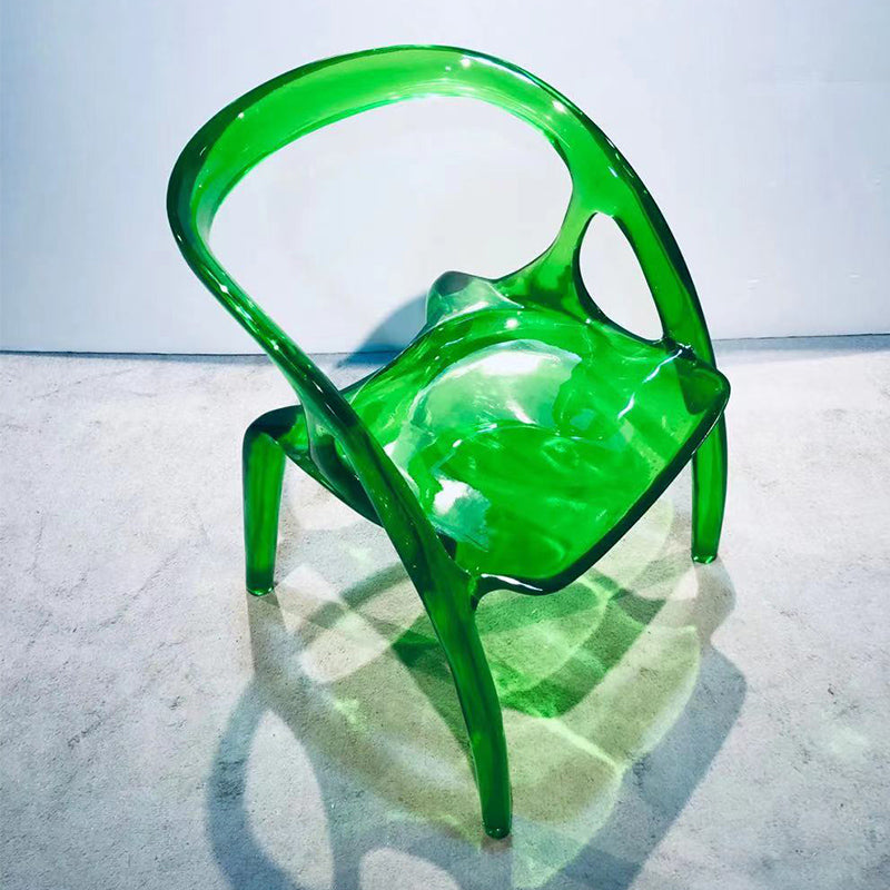 Transparent epoxy resin Internet-famous crystal water drop petal chair armchair seat sculptured ornaments branch leaf stool