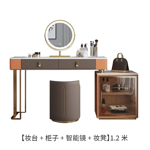 Italian minimalist dressing table rock board integrated cabinet modern simple bedroom high-end cabinet dressing table