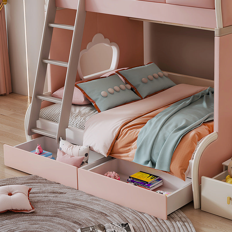 Soft bag Princess Girl up and down bed modern high-low bed combination multifunctional girl solid wood bunk bed