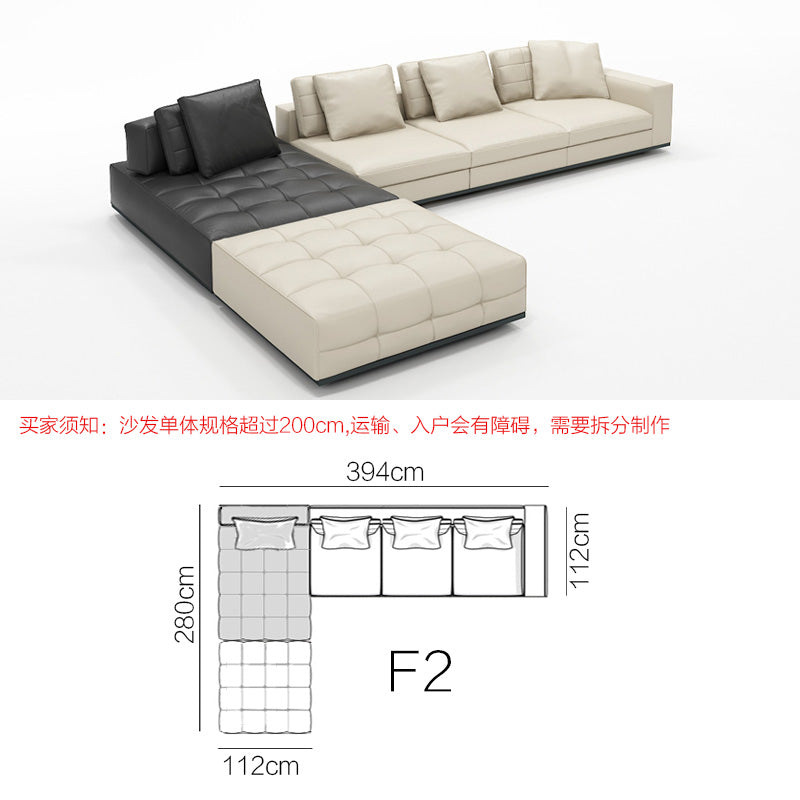 Fabric sofa Italian modern minimalist concubine combination Villa large flat layer light luxury sofa living room