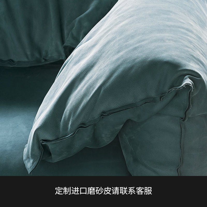 Italian-style light luxury skin frosted technology cloth sofa elephant ear straight row combination