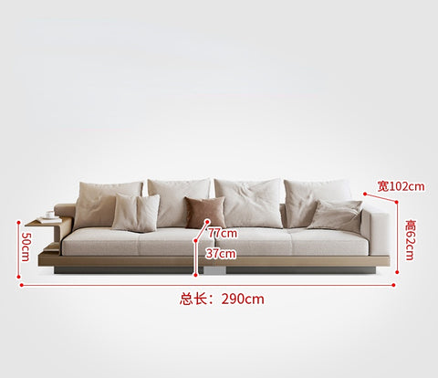 Conery Italian cotton linen sofa minimalist small apartment inline corner living room section sofa