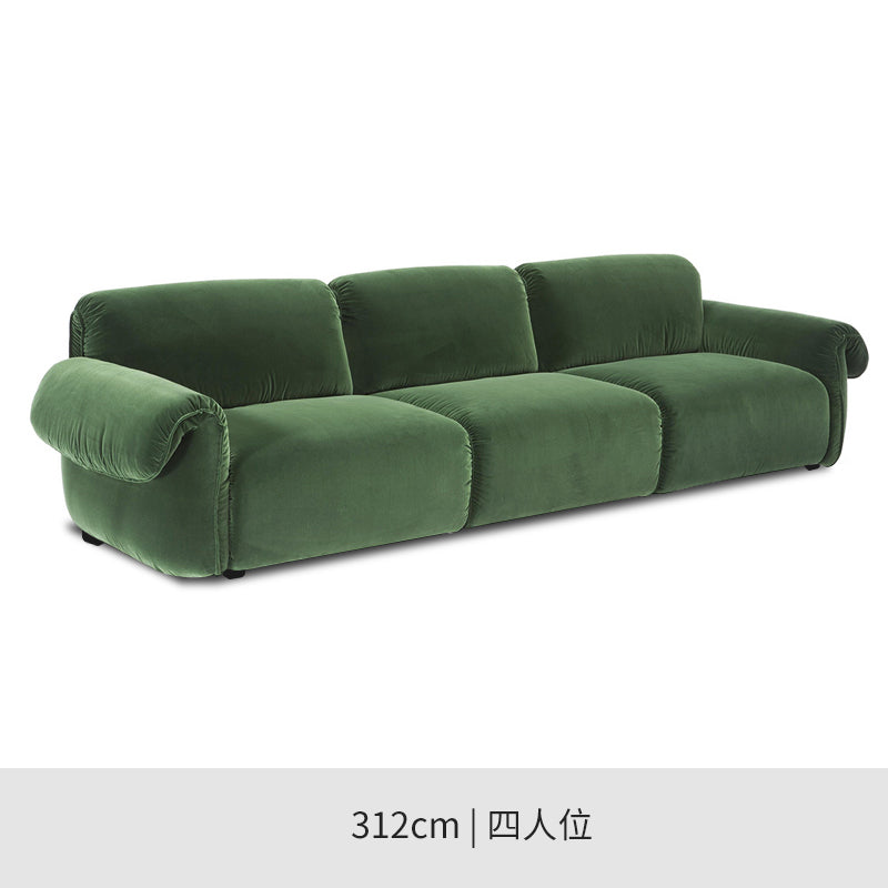 Italian Nordic minimalism velvet fabric sofa three-seat combination