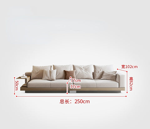 Conery Italian cotton linen sofa minimalist small apartment inline corner living room section sofa