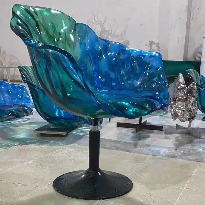 Transparent epoxy resin Internet-famous crystal water drop petal chair armchair seat sculptured ornaments branch leaf stool