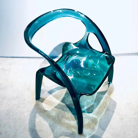 Transparent epoxy resin Internet-famous crystal water drop petal chair armchair seat sculptured ornaments branch leaf stool