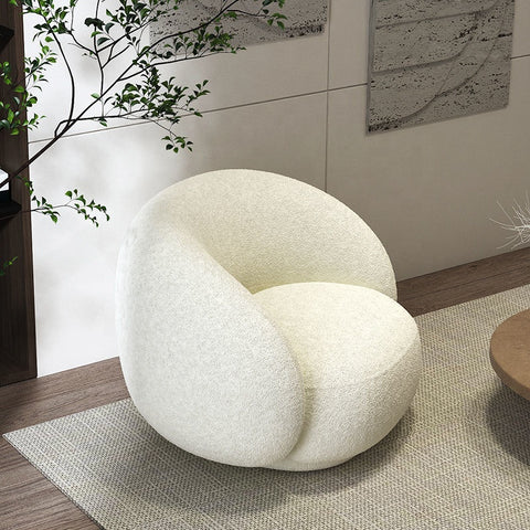 Modern minimalist design floor sofa lamb wool high back armrest single sofa chair living room furniture