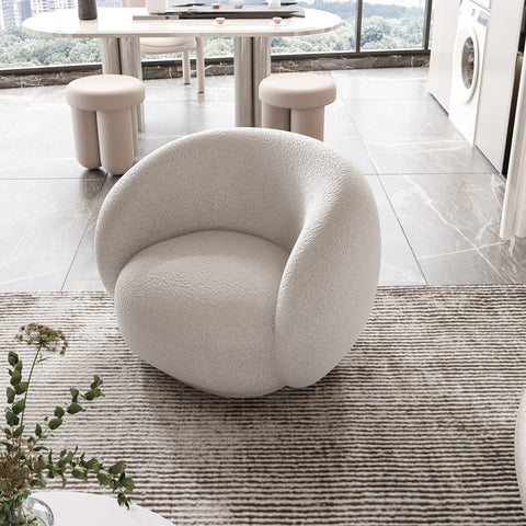 Modern minimalist design floor sofa lamb wool high back armrest single sofa chair living room furniture