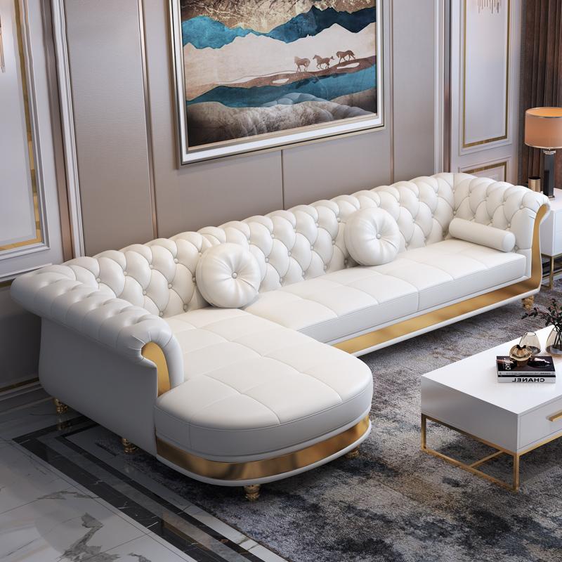 modern furniture sofa Light luxury leather modern furniture sofa American living room 123 combination sofa